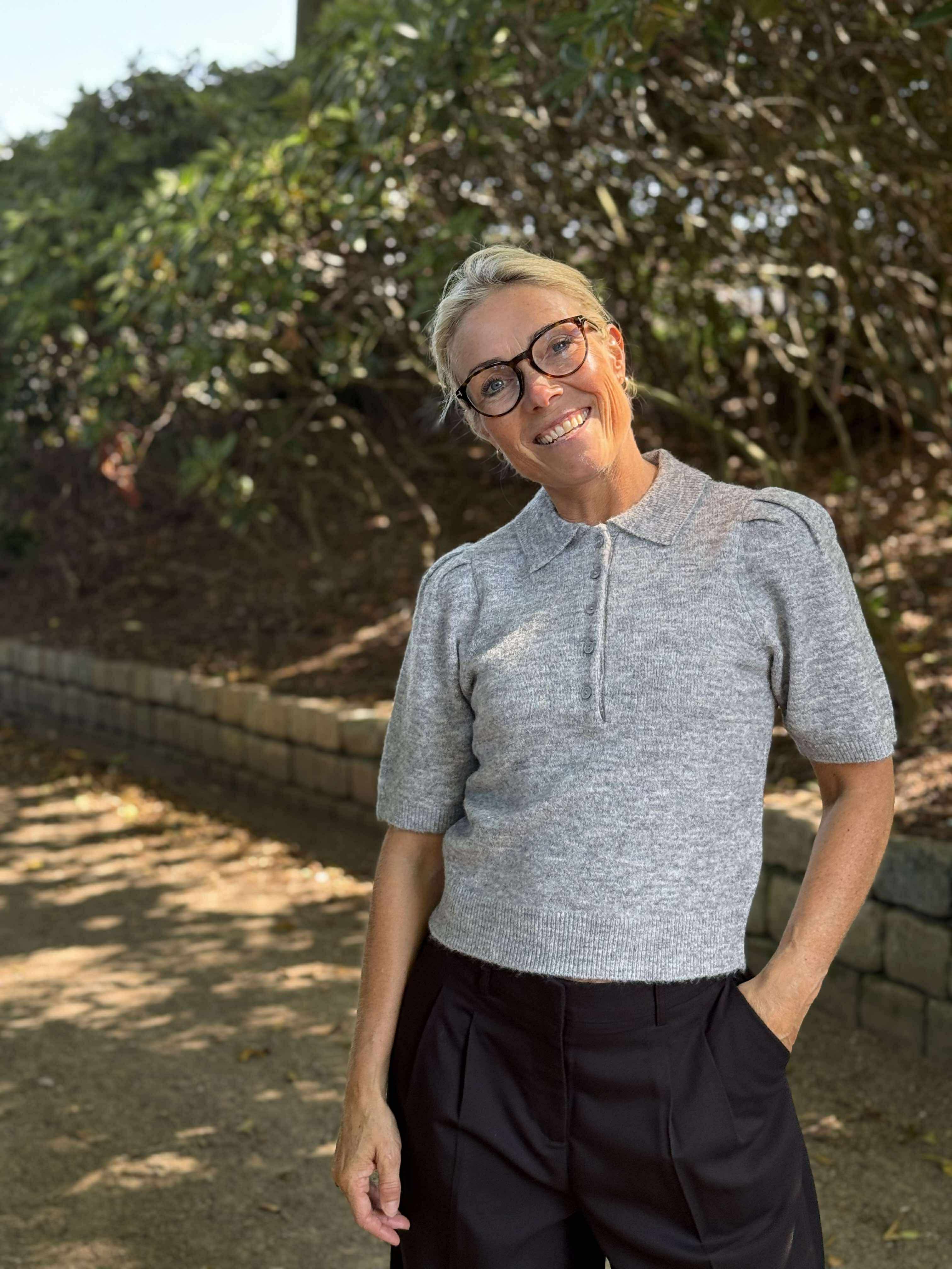 AWTASSA Knit Polo-Shirt - Medium Grey Melange